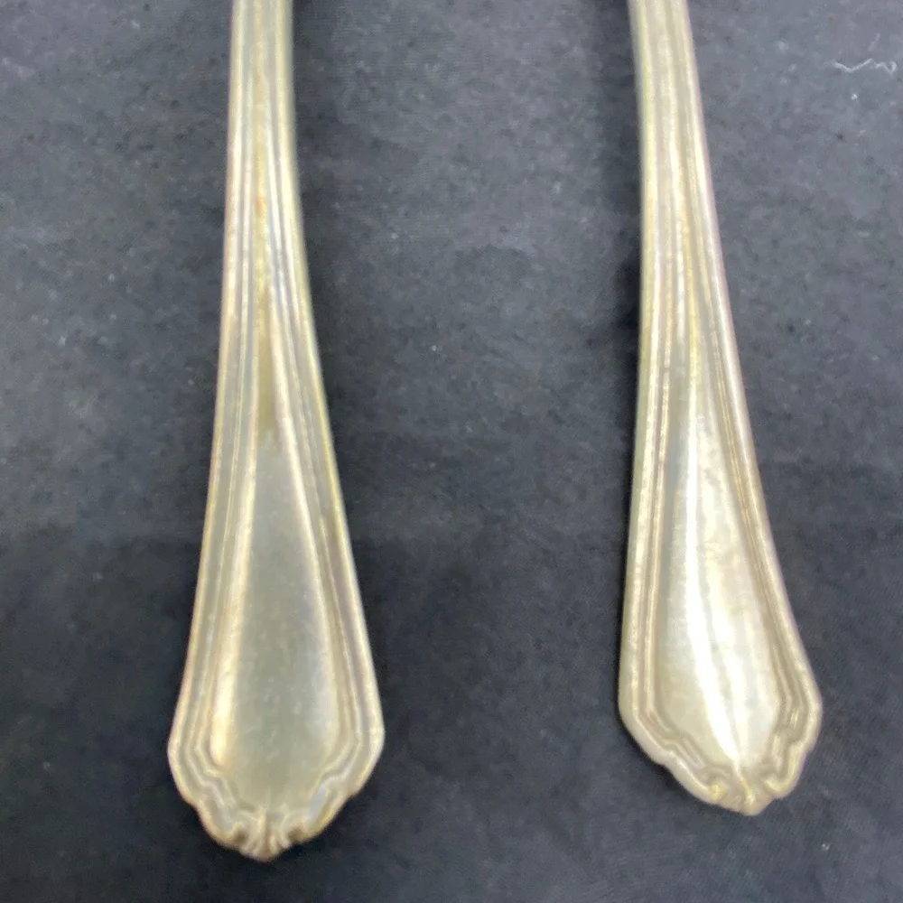 Vintage J. Rogers & Co 6in Teaspoons Silver Plated Anchor XII Set of 2 Silver